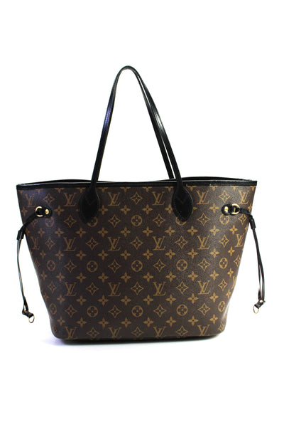 Louis Vuitton Womens Neverfull GM Coated Canvas Monogram Open Top Tote Bag Brown