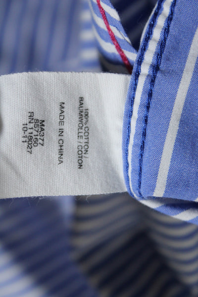 Boden Mens Mixed Stripe Long Sleeve Button Up Dress Shirt Blue White Size XL