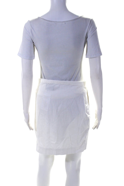 Modern Citizen Women's Button Closure Pockets Mini Skirt White Size S