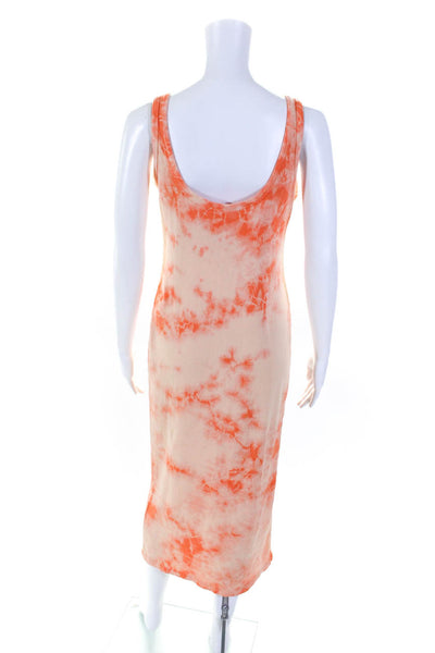 Electric & Rose Womens Tie Dye Print Maxi Dress Orange Cotton Size Medium