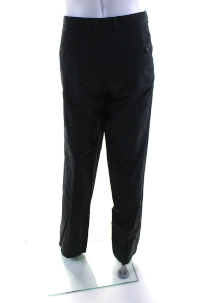 Michael Kors Mens Dark Gray Cotton Striped Pleated Straight Leg Pants Size 38