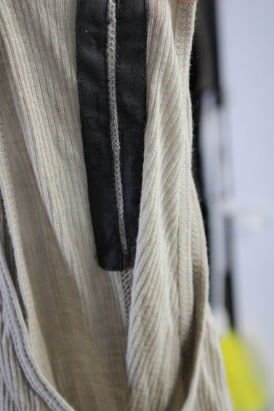 Rick Owens Womens Scoop Neck Ribbed Stretch Knit Midi Tank Dress Beige Size 8