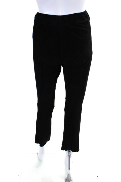 Sharis Women's Elastic Waist Straight Leg Pull-On Velvet Pant Black Size 00