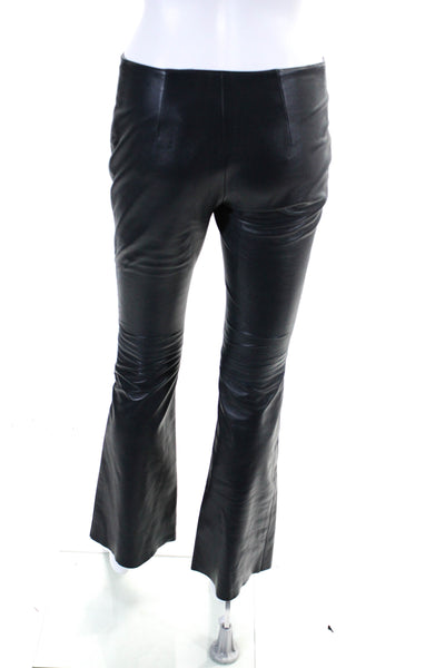German Valdivia Women's Zip Closure Faux Leather Bootcut Pant Navy Blue Size S