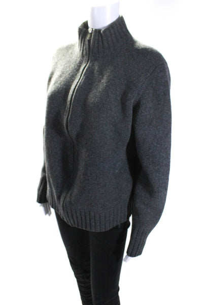 Polo Ralph Lauren Womens Turtleneck Full Zip Sweater Jacket Gray Wool Size XL