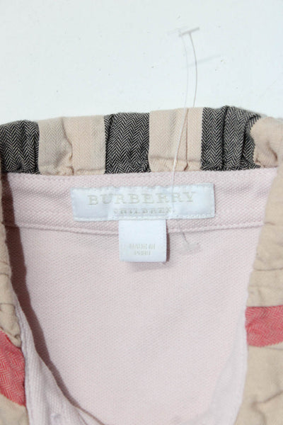 Burberry Children Childrens Girls Short Sleeves Polo Shirt Pink Cotton Size 5