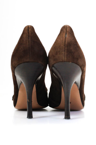 Moschino Cheap & Chic Womens Suede Pointed Toe Button Pumps Brown Size 38 8