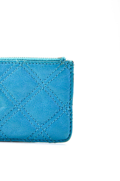 Marc Jacobs Womens Leather Quilted Keychain Coin Bag Blue