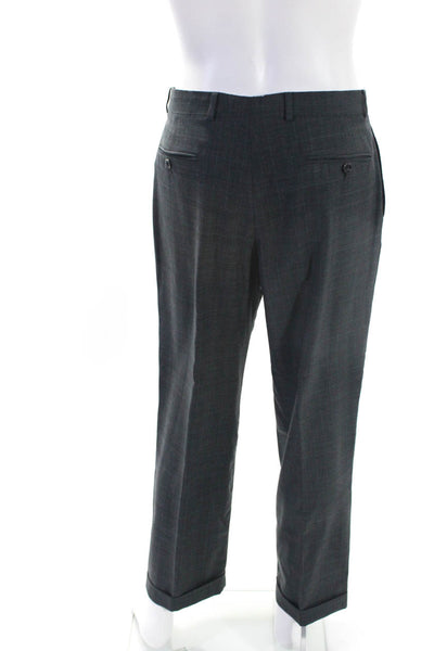 Armani Collezioni Mens Woven Straight Leg Pleated Front Dress Pants Gray Size 40