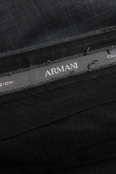 Armani Collezioni Mens Woven Straight Leg Pleated Front Dress Pants Gray Size 40