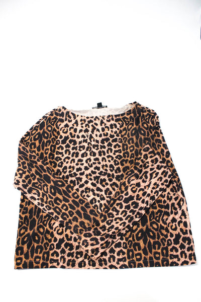 Splendid Allsaints Womens Leopard Print Long Sleeved Shirts Brown Size L Lot 2