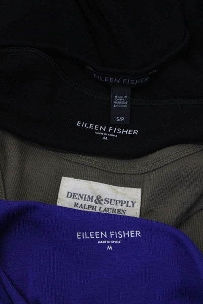 Denim & Supply Eileen Fisher Ribbed Tank Tops Green Black Purple Size S M Lot 4