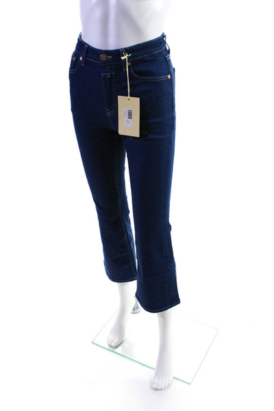 Closed Womens Cotton Button Zipped High-Rise Straight Leg Jeans Blue Size EUR24
