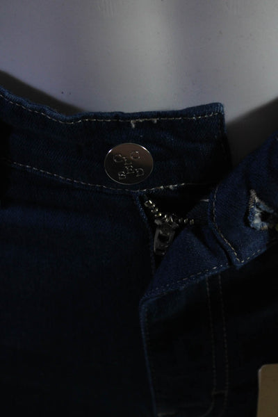 Closed Womens Cotton Button Zipped High-Rise Straight Leg Jeans Blue Size EUR24
