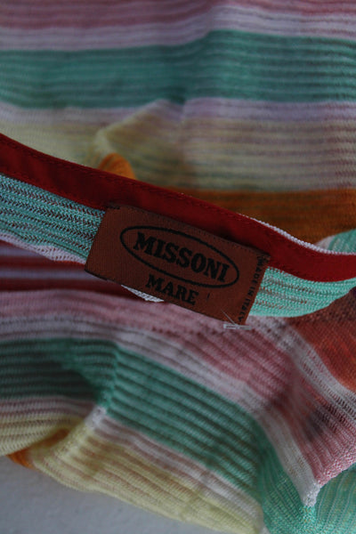 Missoni Womens Open Striped Scoop Neck Crop Tank Top Multicolor Size 42