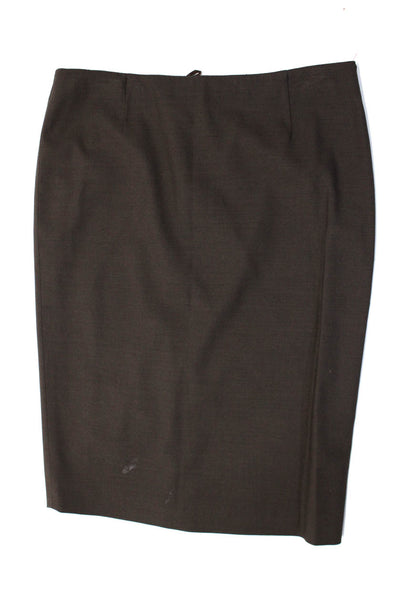 Emporio Armani Theory Womens Knee Length Pencil Skirts Gray Brown 8 10 Lot 3