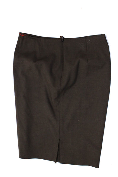 Emporio Armani Theory Womens Knee Length Pencil Skirts Gray Brown 8 10 Lot 3