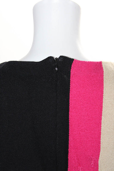 St. John Womens Wool Colorblock Striped Knit Sweater Dress Multicolor Size 6