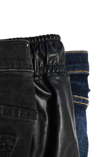 David Lerner Women's Elastic Waist Faux Leather Jogger Pant Black Size XS Lot 3