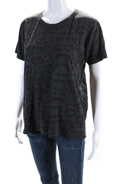 Anine Bing Women's Crewneck Short Sleeves Basic Cotton T-Shirt Black Size S