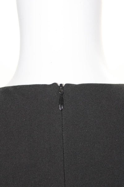 Mason Women's V-Neck Sleeveless Asymmetrical Bodycon Mini Dress Black Size 4