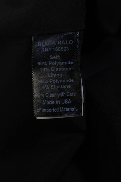 Black Halo Womens Black Floral Print V-Neck Sleeveless Shift Dress Size 0