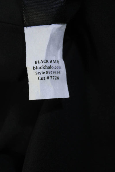 Black Halo Womens Black Floral Print V-Neck Sleeveless Shift Dress Size 0