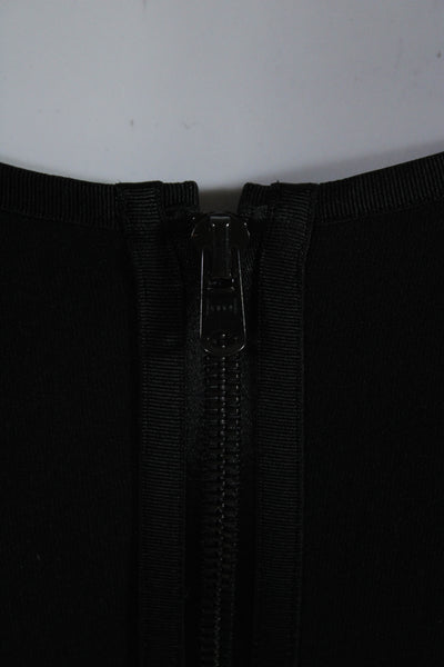 Donna Karan Womens Cotton Striped Darted Back Zipped Tank Blouse Black Size S