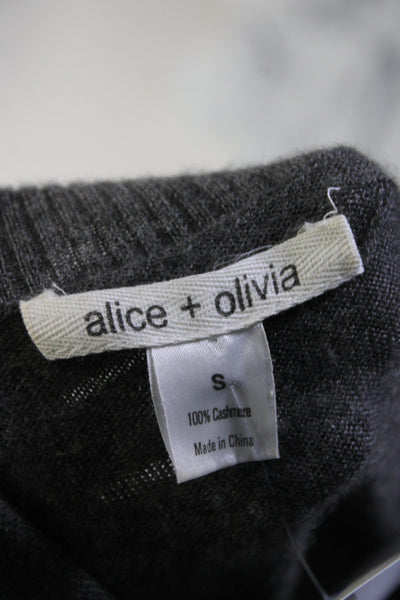 Alice + Olivia Womens Boat Neck Wiggle Sweater Dress Gray Cashmere Size Small