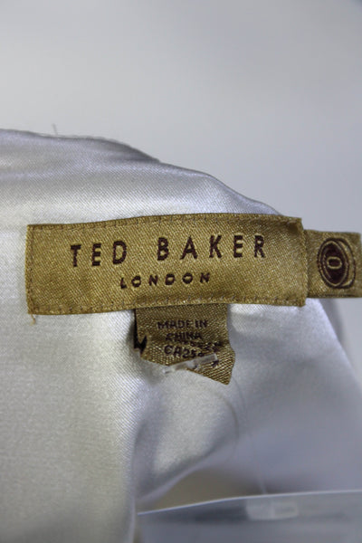 Ted Baker London Womens Two Tone V-Neck Sleeveless Sheath Dress Black Size 0