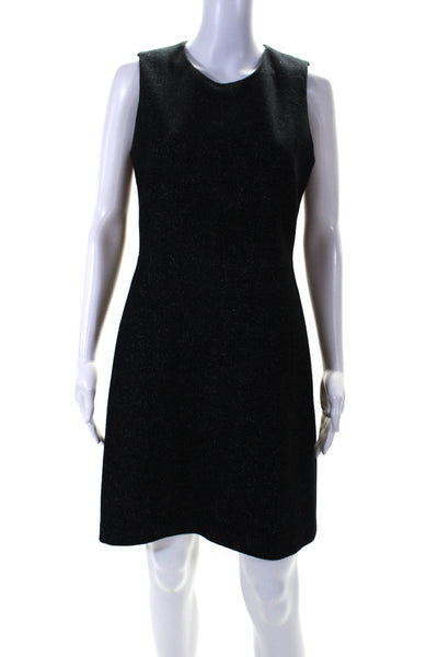 Theory Women's Round Neck Sleeveless A-Line Mini Dress Black Size 6