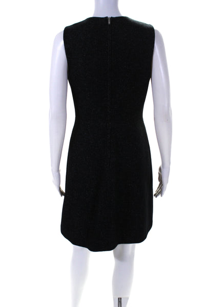 Theory Women's Round Neck Sleeveless A-Line Mini Dress Black Size 6