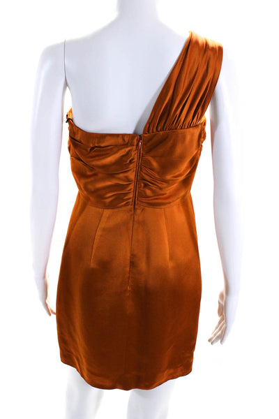 AMUR Women's One Shoulder Bodycon Mini Dress Burnt Orange Size 2