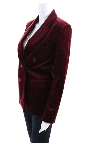 Joie Womens Cotton Corduroy Long Sleeve Double Breasted Blazer Jacket Red Size 0