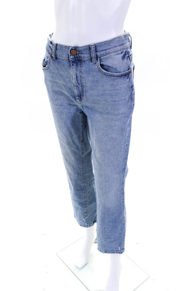 DL 1961 Womens Cotton Light Wash Buttoned Straight Leg Jeans Blue Size EUR27