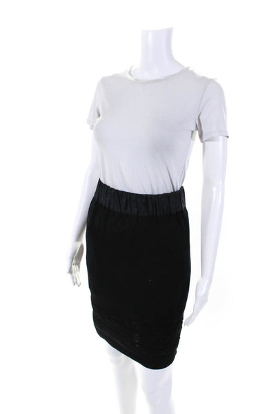 Sacai Womens Silk Blend Knee Length Skirt Black Size 2