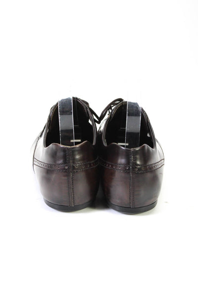 Tods Mens Leather Lace Up Oxford Dress Shoes Brown Size 8.5