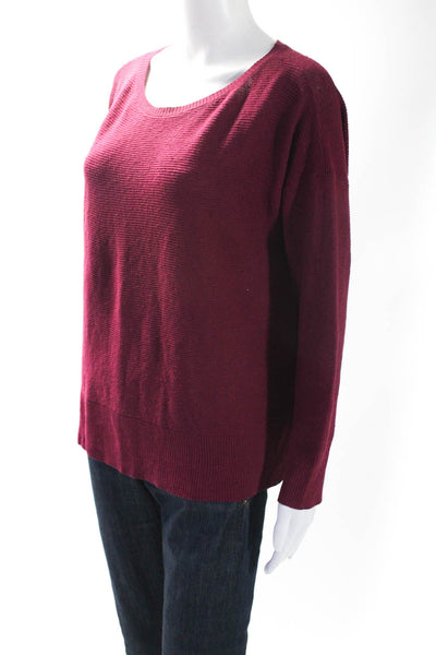 Eileen Fisher Womens Round Neck Long Sleeved Thin Pullover Sweater Red Size S