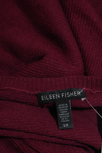 Eileen Fisher Womens Round Neck Long Sleeved Thin Pullover Sweater Red Size S