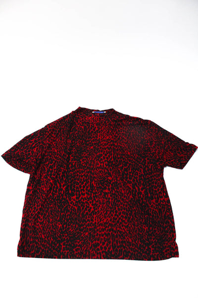 Zara Womens Leopard Print Lace One Shoulder Top Blouse Medium Large Lot 3