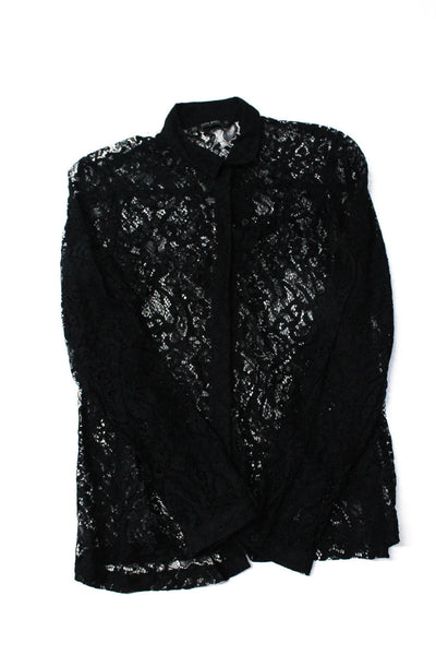 Zara Womens Leopard Print Lace One Shoulder Top Blouse Medium Large Lot 3
