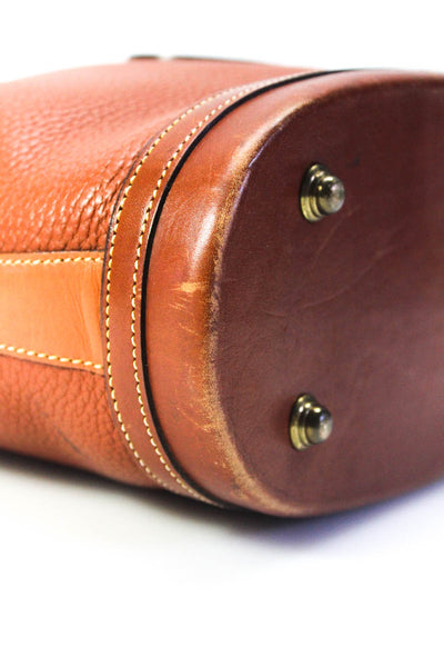 Dooney & Bourke Pebbled Leather Double Handle Vintage Norfolk Handbag Brown