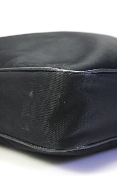 Prada Nylon Double Pocket Zip Up Adjustable Strap Travel Crossbody Handbag Black