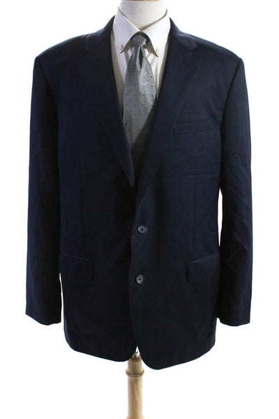 Loro Piana Men's Lined Long Sleeves Two Button Jacket Navy Blue Size 46
