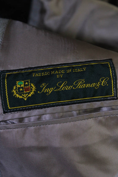 Loro Piana Men's Long Sleeves Lined Two Button Jacket Beige Size 50