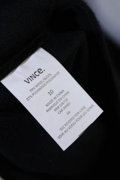 Vince Womens Wool Felt Unlined Short Two Pocket A-Line Skirt Navy Blue Size 10