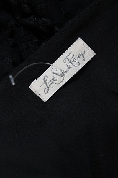 Love Shack Fancy Womens Swiss Dot Tiered A Line Dress Black Size Medium