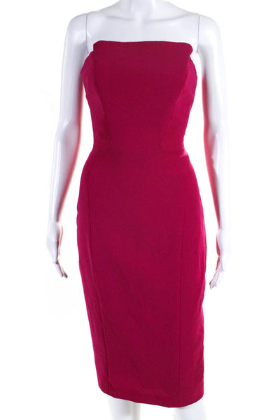 Jill Jill Stuart Womens Strapless High Waist Dress Magenta Pink Size Small