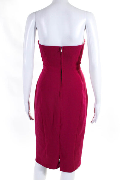 Jill Jill Stuart Womens Strapless High Waist Dress Magenta Pink Size Small