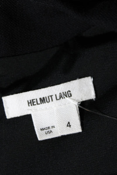 Helmut Lang Womens Short Sleeves V Neck Sheath Dress Black Wool Size 4